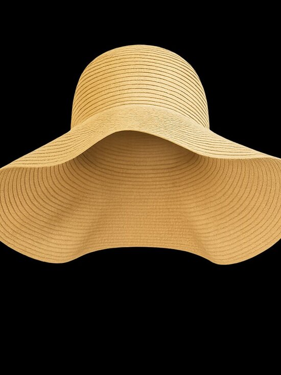 Old Navy Accessories - Old Navy Women's Beige Wide Brim Floppy Straw Sun Hat Size S -M